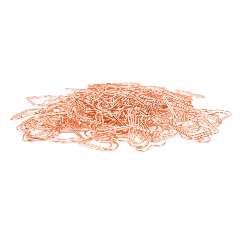 Heart Shaped Paper Clips: Rose Gold, Sturdy Metal Material, Holds 20-30 Sheets - Cute Stylish Design, Metal Paper Clips for Home, School, Office Organization & Students - Image 4