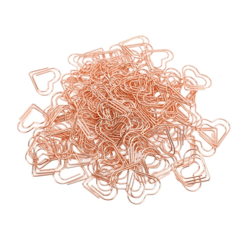 Heart Shaped Paper Clips: Rose Gold, Sturdy Metal Material, Holds 20-30 Sheets - Cute Stylish Design, Metal Paper Clips for Home, School, Office Organization & Students - Image 3