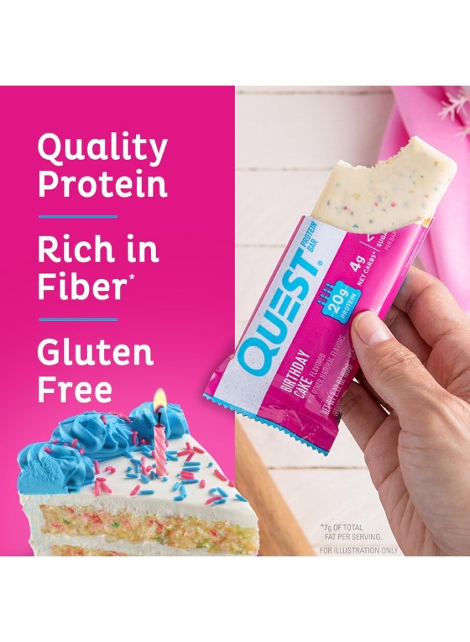 ألواح بروتين كويست بنكهة كعكة عيد الميلاد - ألواح وجبات خفيفة غنية بالبروتين، قليلة السكر، قليلة الكربوهيدرات (عبوة من 12 قطعة × 60 غرام) - Image 3