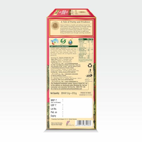 HOUSE OF VEDA Organic Digestive Tea 25 Tea Bag - Image 3