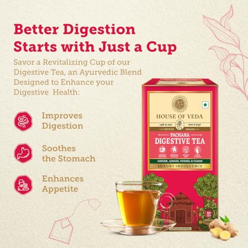 HOUSE OF VEDA Organic Digestive Tea 25 Tea Bag - Image 5