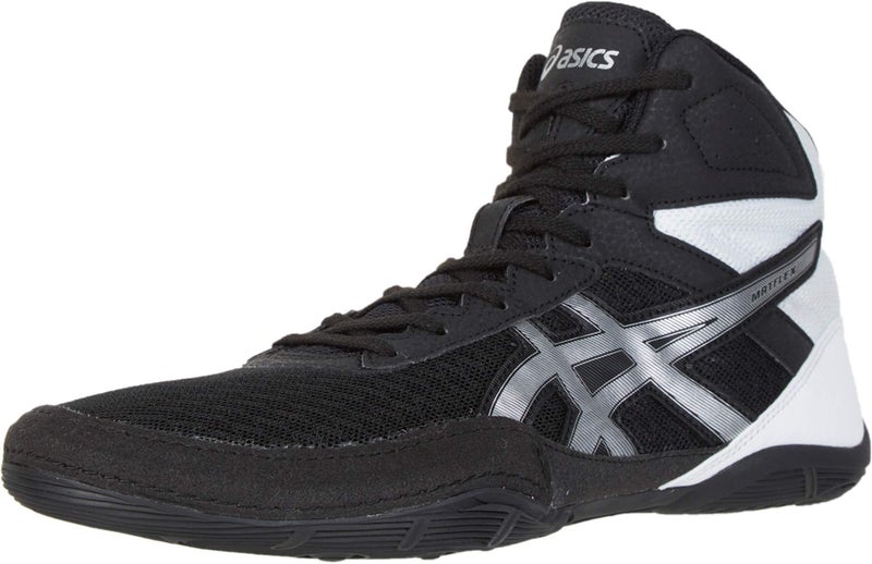 ASICS Men's Matflex 6 Wrestling Shoes, 9.5, Black/Silver - Image 1