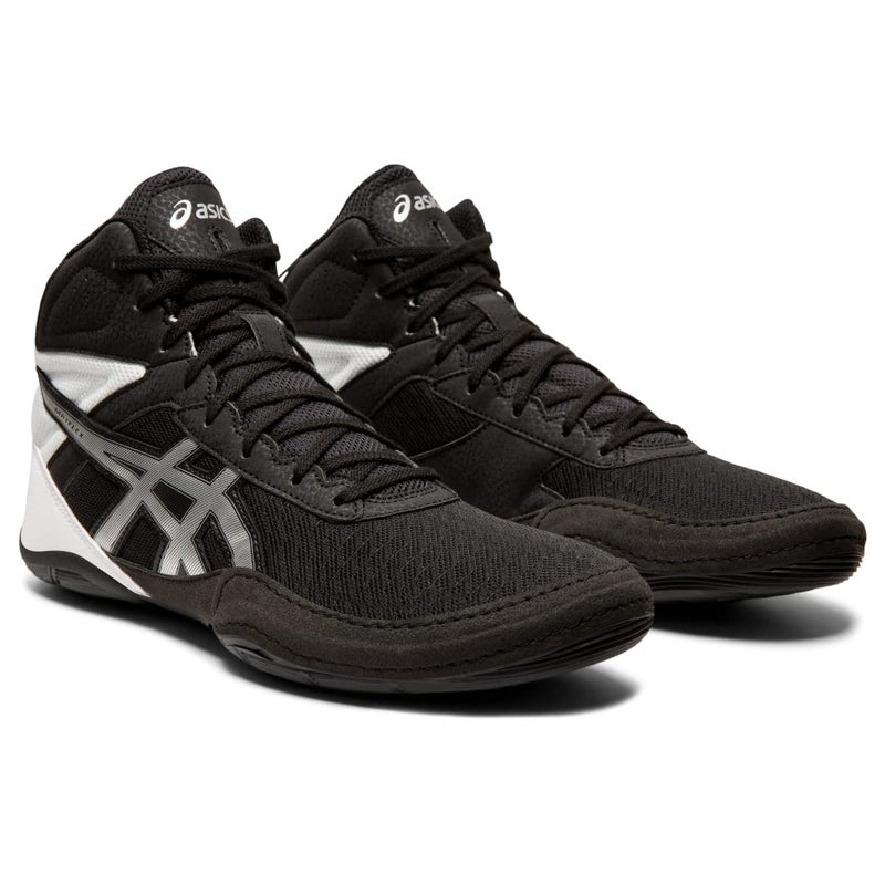 ASICS Men's Matflex 6 Wrestling Shoes, 9.5, Black/Silver - Image 3