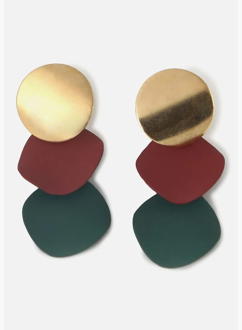 SOHI Gold Plated Designer Drop Earring