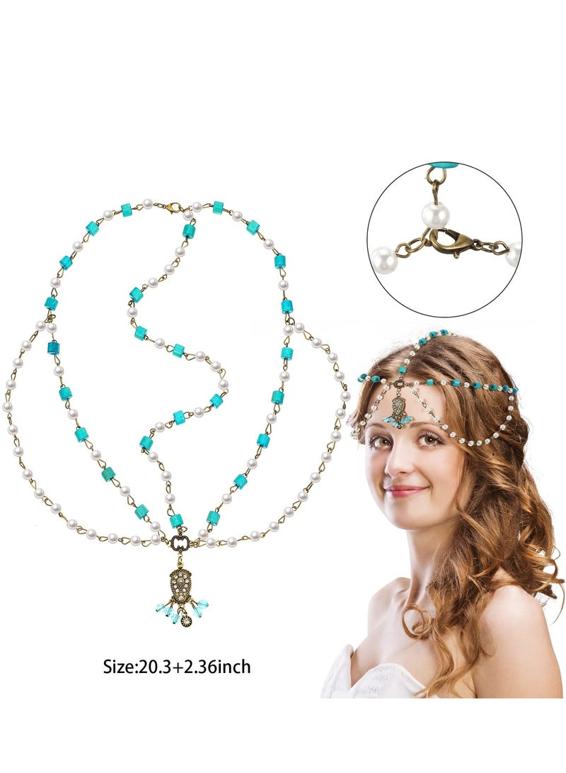 SYOSI 8 Pcs Gold Head Chain Jewelry Boho Headband Head Chain Head Chain Jewelry Prom Costume Hair Accessories Tassel Chain Hair Band Fashion Headbands Headpieces for Prom Wedding - Image 2