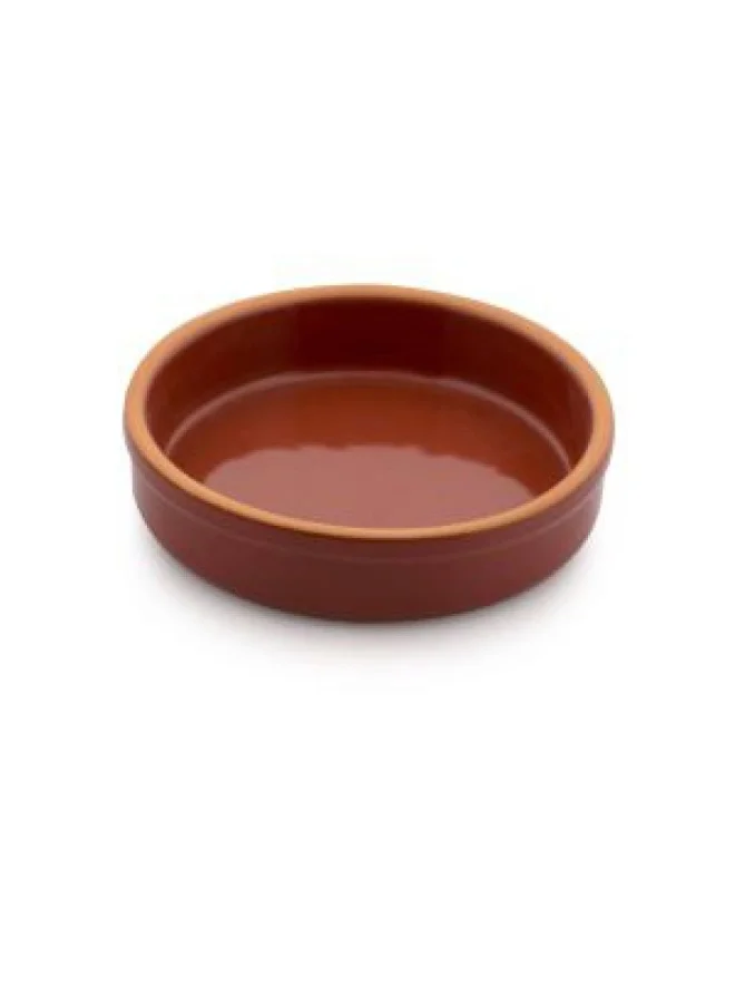 دانوب هوم Terracotta 2-Piece Inner-Glazed Round Bowl Set Safe 100% Natural earthenware Eco friendly terracotta pots Mexican Indian Korean moroccan Dishes - Brown - 16x4 cm