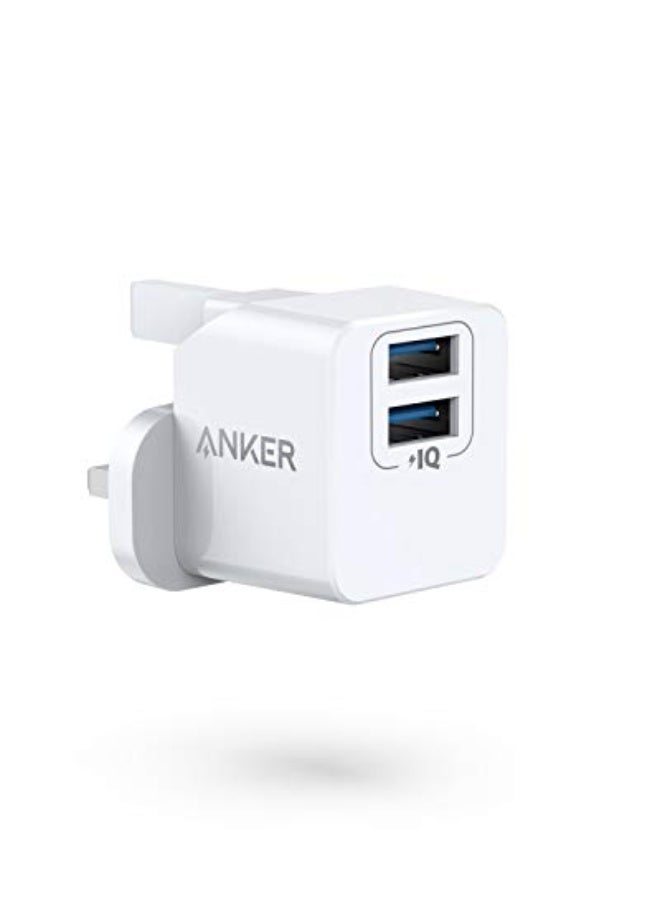 Anker USB Plug, PowerPort Mini Dual Port USB Charger, Super Compact Wall Charger, 2.4A Output for iPhone 16/16 Pro/16 Plus /16 Pro Max, 15/14/13/12 Series, iPad, Samsung, Huawei, Xiaomi and More - Image 1