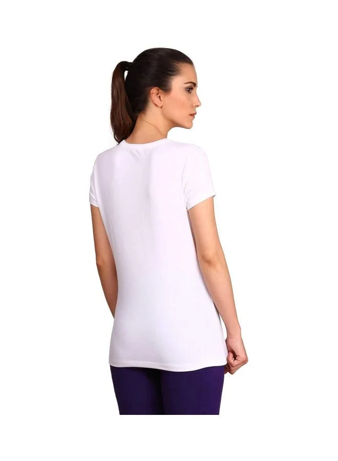 Jockey WHITE 1515 Women Super Combed Cotton Elastane Stretch Regular Fit Solid Round Neck Half Sleeve T Shirt for Women | Best Price UAE