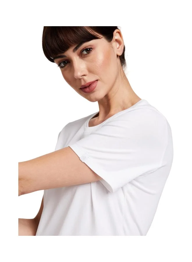 Jockey WHITE 1515 Women Super Combed Cotton Elastane Stretch Regular Fit Solid Round Neck Half Sleeve T Shirt for Women | Best Price UAE