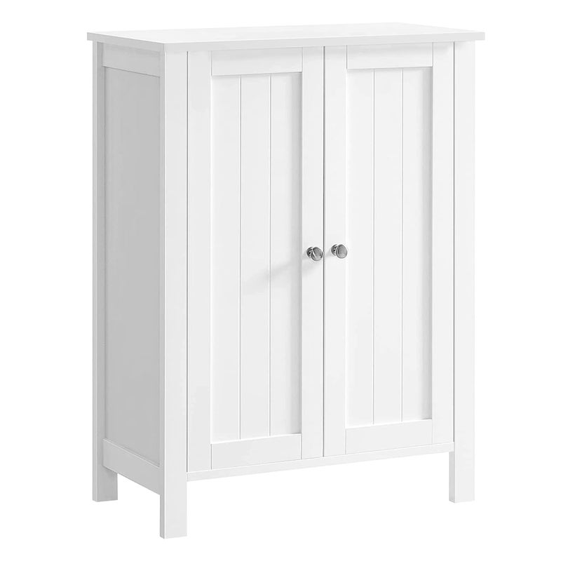 VASAGLE VASAGLE Bathroom Floor Storage Cabinet Freestanding Bathroom Storage Unit with 2 Adjustable Shelves 118 x 236 x 315 Inches White UBCB60W 