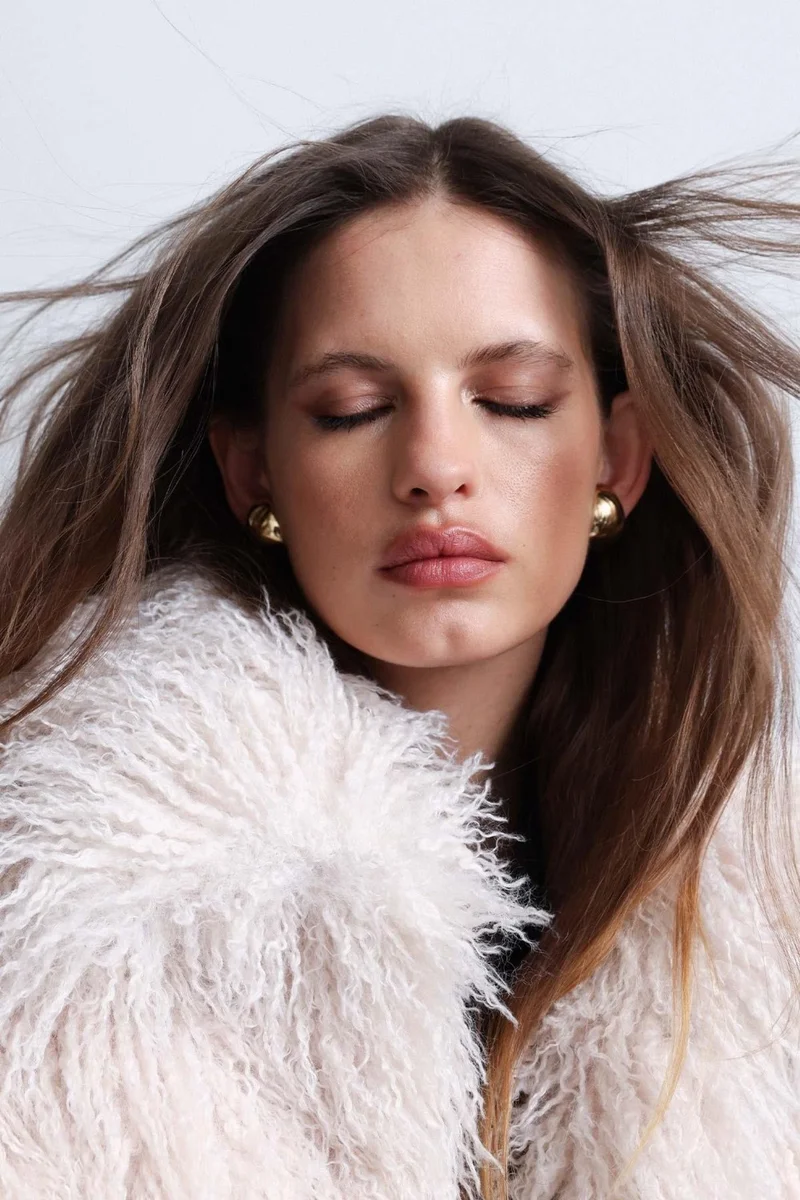 Suud Collection Ecru Suzie Faux Fur Jacket