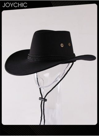 Classic Wide Brim Sun Protection Western Cowboy Style Hat with Adjustable Drawstring for Men Women Outdoor Travel Camping Black - pzsku/Z1C47041A835A0BE30BC6Z/45/1746233302/0b1b3f19-f29d-4a69-a2ff-27f91ec7458c