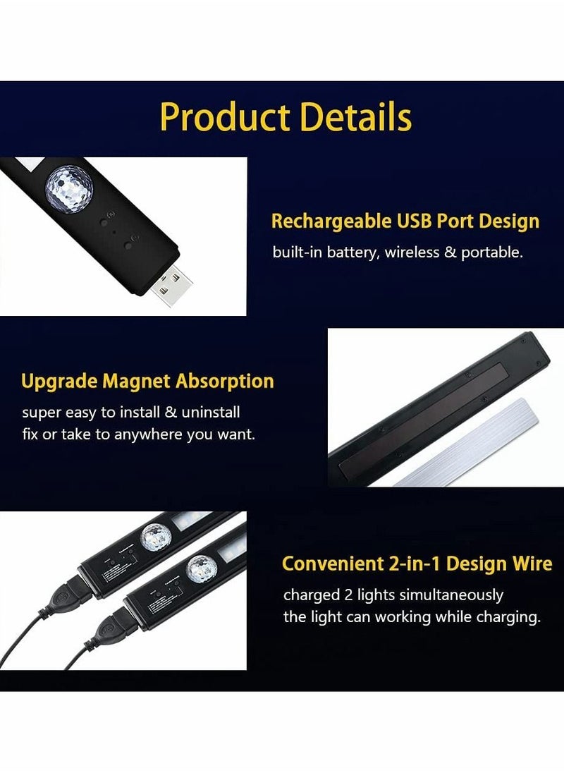 Y&D RGB Wireless LED Lights, Rechargeable Car Interior Ambient Lighting Accessories, Voice-Activated Underdash Kits with Remote, 2pcs  - Image 4