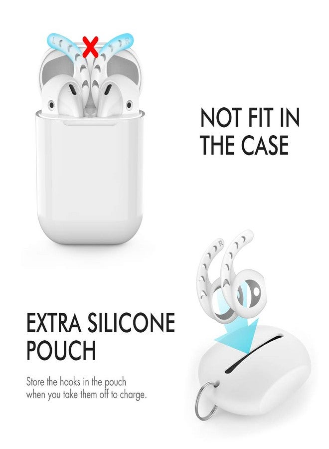 AhaStyle 3 Pairs AirPods Ear Hooks Cover Silicone Accessories Compatible with Apple AirPods and EarPods Headphones(Milk White) - Image 2