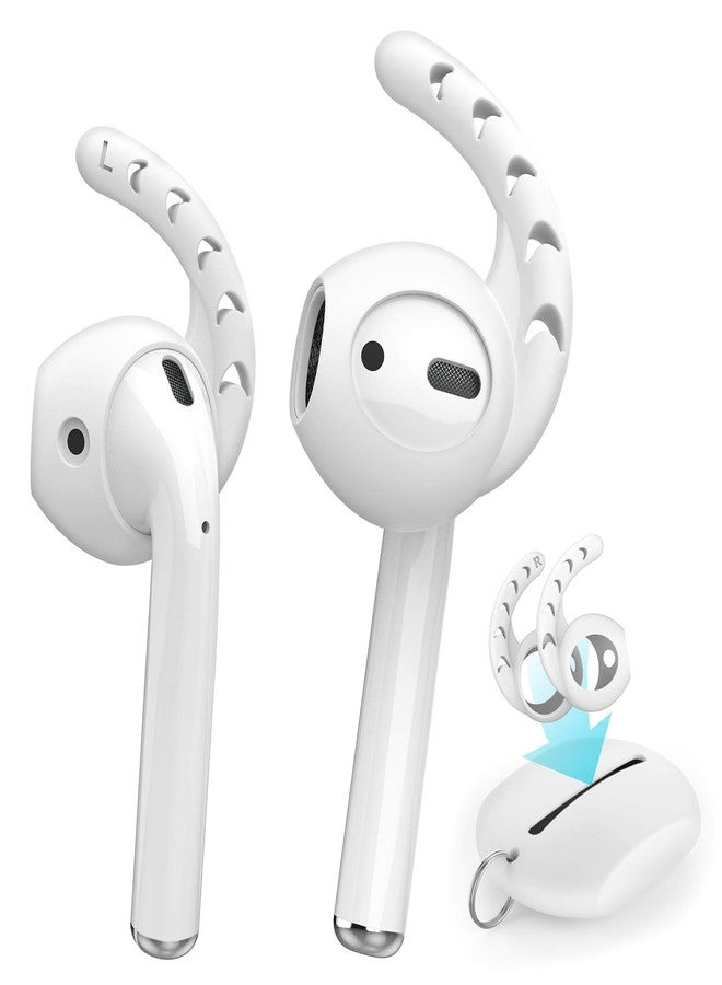 AhaStyle 3 Pairs AirPods Ear Hooks Cover Silicone Accessories Compatible with Apple AirPods and EarPods Headphones(Milk White) - Image 1