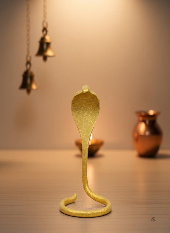 Salvus APP SOLUTIONS Brass Snake for Shivling - Handcrafted Naag Statue for Hindu Pooja and Decor - Intricate and Elegant Design - Perfect Addition to Your Pooja Room (Golden_1.5 x 2.8 inch) - Image 4