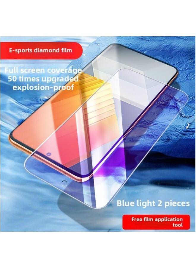 For Iqooneo7 Racing Edition Tempered Film Vivoiqooneo7 Mobile Phone Iqoo Full Screen Neo7 I-Colour:"[e-sports Special Film] Transparent Blue Light ""2 Pack"" Free Artifact"-Size:iQOO  - Image 1