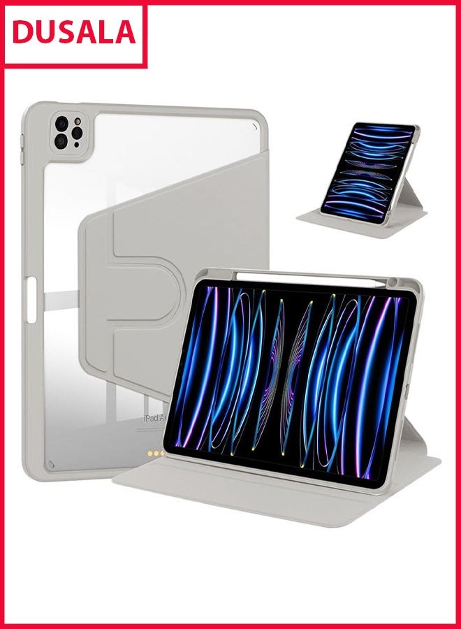 DUSALA Rotating Case for iPad Pro 12.9-Inch (2018), with Pencil Holder,360 Degree Rotation Protective Stand Slim Cover Clear Back, Auto Wake/Sleep (iPad Pro 12.9) - Image 1