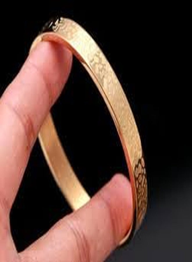 Black Crown BLACK Engraved Texure Leopard Print Unisex Jewelry, Rose Gold Plated Stainless Steel Fine Jewelry Cuff Bracelet Stainless Steel Material Kada. (ROSE GOLD)(Leopard Print) - Image 5