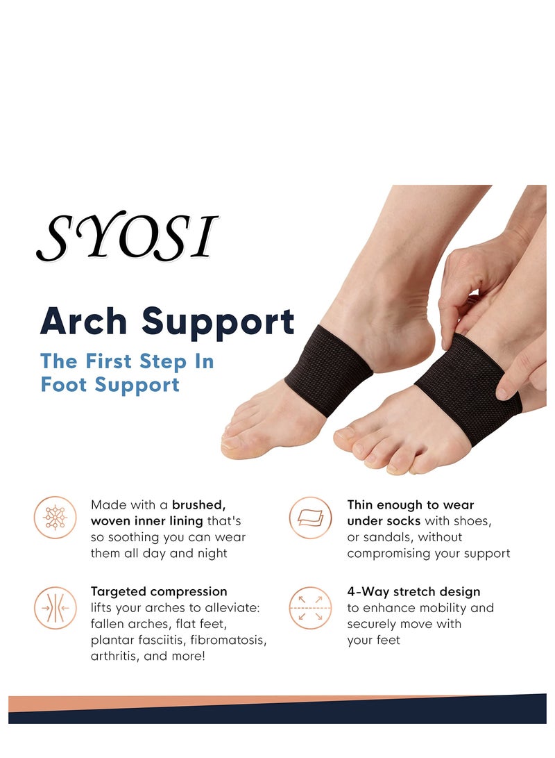 SYOSI Arch Support 2 Plantar Fasciitis Braces Sleeves Foot Care Heel Spurs Feet Pain Relief Flat & Fallen Arches High Arch Flat Feet - Image 4