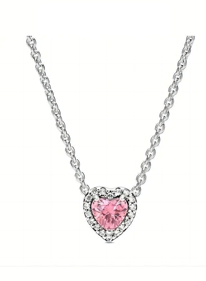 بان بان Women's Necklace Adjustable Shiny Infinity Pink Heart Necklace - Image 1