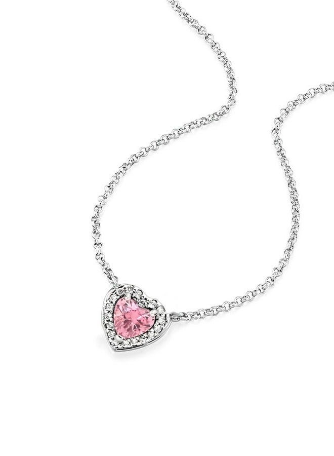 بان بان Women's Necklace Adjustable Shiny Infinity Pink Heart Necklace - Image 3
