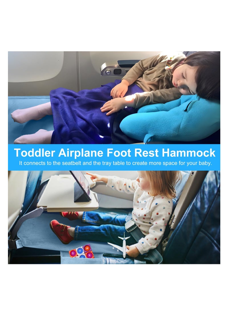 Excefore Toddler Airplane Bed, Airplane Seat Extender for Kids, Airplane Bed with Side Pockets, Kids Airplane Travel Essentials, Baby Portable Plane Bed Foot Rest for Flights, for Leg Rest & Lie Down  - Image 2