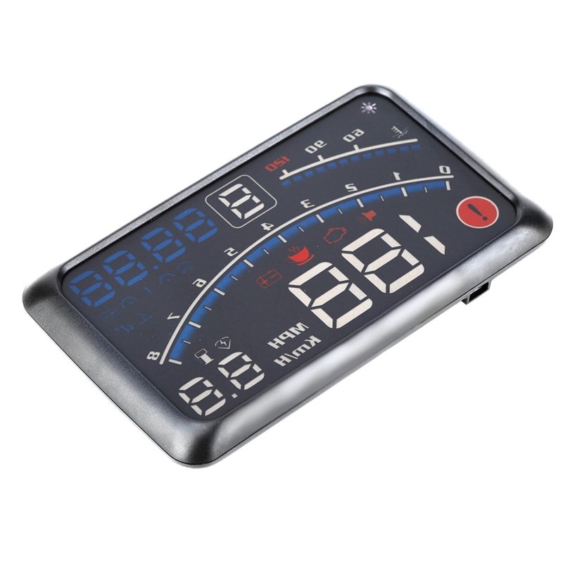 عرض سرعة HUD للسيارة بشاشة عالية الدقة مقاس 5.5 بوصة بتقنية OBD2 والتشغيل الفوري - عرض السرعة ودوران المحرك ودرجة حرارة الماء والجهد واستهلاك الوقود ورموز أعطال المحرك للسيارات المزودة بمنفذ OBD2 وEUOBD - Image 3