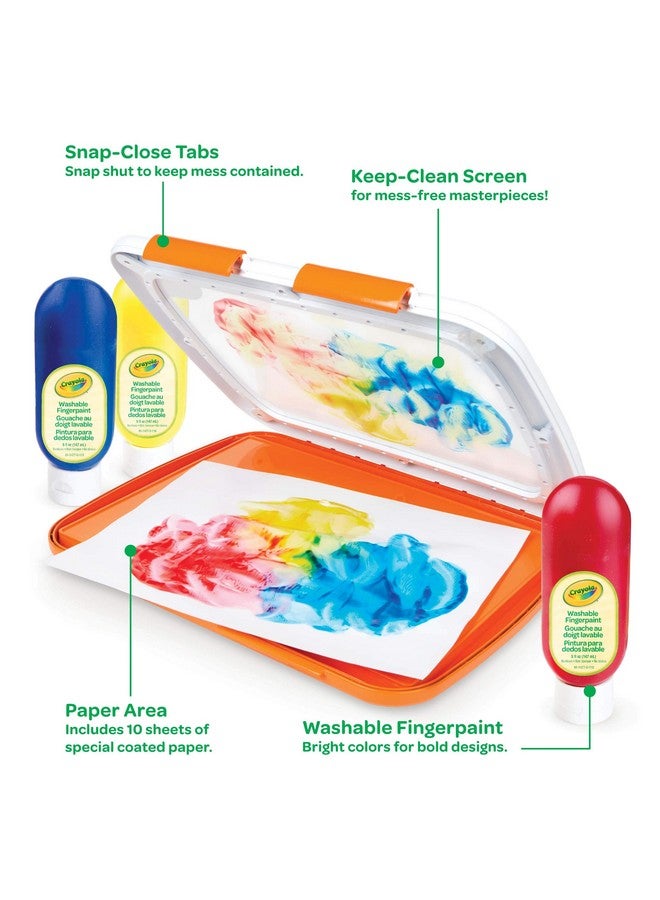 Crayola Mess Free Finger Painting Station, Washable Finger Paint for Toddlers, Arts & Crafts Set, Sensory Activity, Art Travel Toy, Gift for Toddlers, 1+ - Image 5