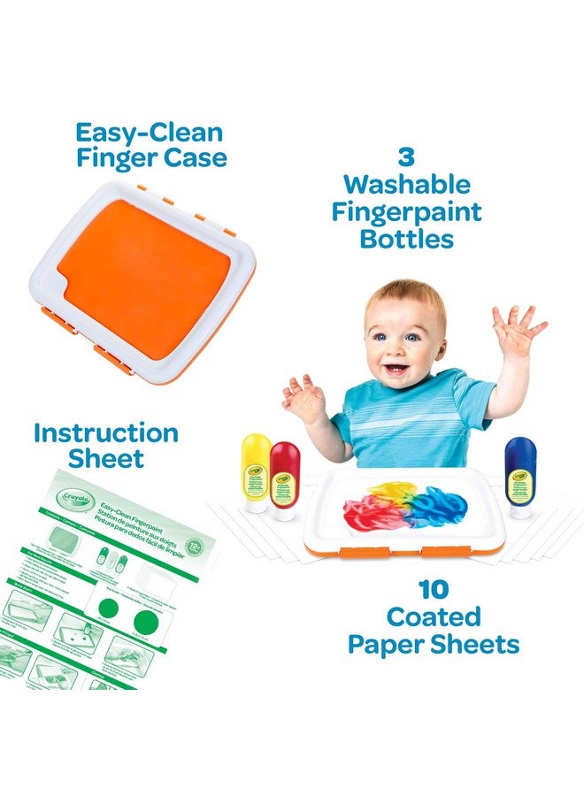 Crayola Mess Free Finger Painting Station, Washable Finger Paint for Toddlers, Arts & Crafts Set, Sensory Activity, Art Travel Toy, Gift for Toddlers, 1+ - Image 2