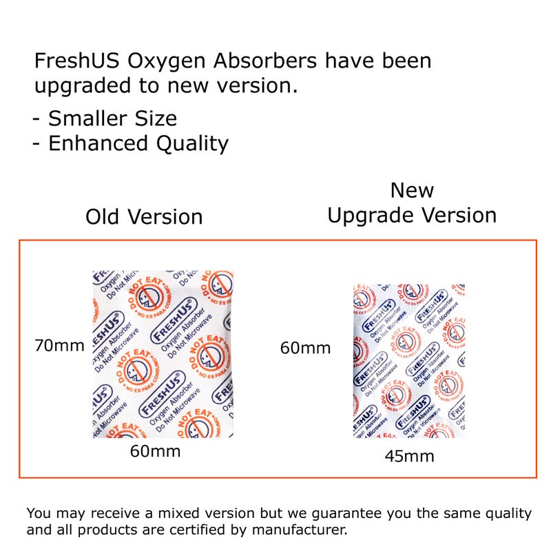 FreshUS 300cc Oxygen Absorber(10 individual pack of 10 Packets, Total 100 Packets) - Long Term Food Storage (100, 300 CC) - Image 3