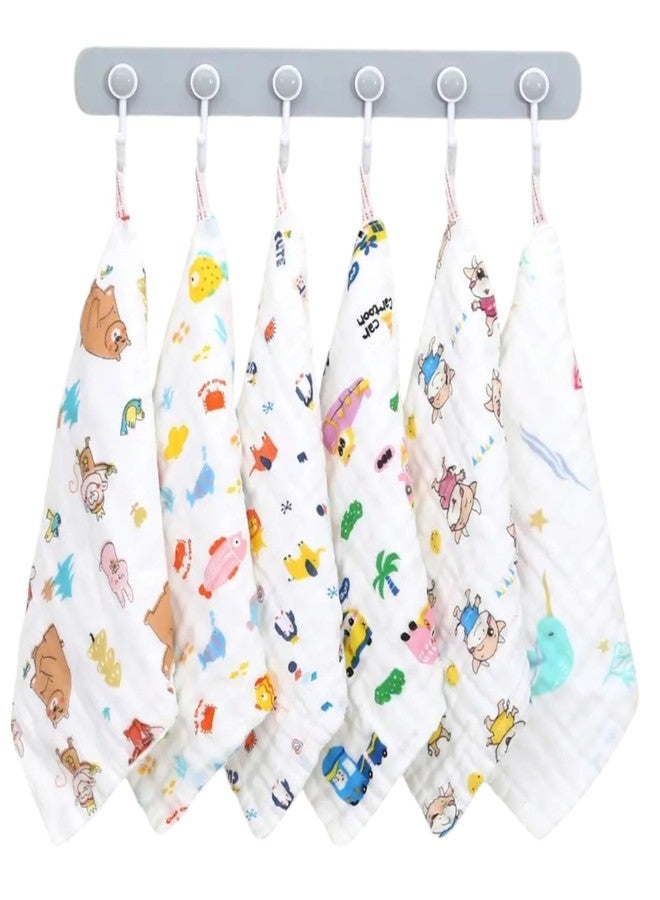 Tinnie Frenzy Premium Muslin Baby Burp Cloths – Ultra Soft & Absorbent, 6 Layers for Newborns & Infants – Pack of 5/10 – Baby Essentials for Baby Feeding (White Printed, Pack of 10) - Image 2
