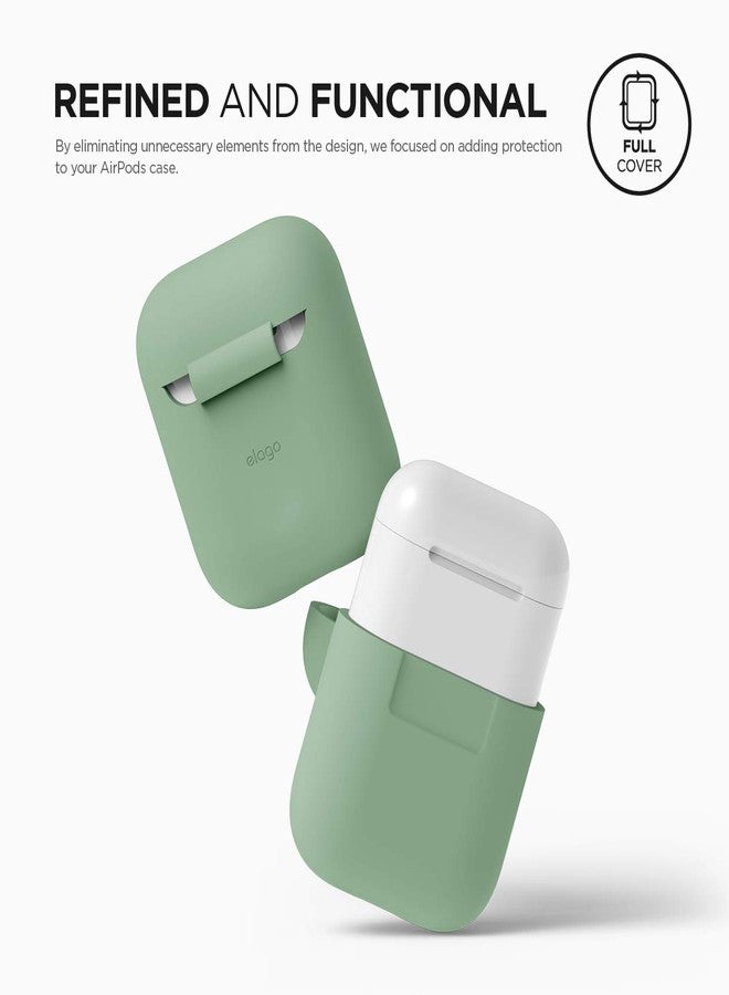 elago Premium Silicone AirPods Case Designed for Apple AirPods 1 and 2 [Front LED Visible] [Pastel Green] - Image 2