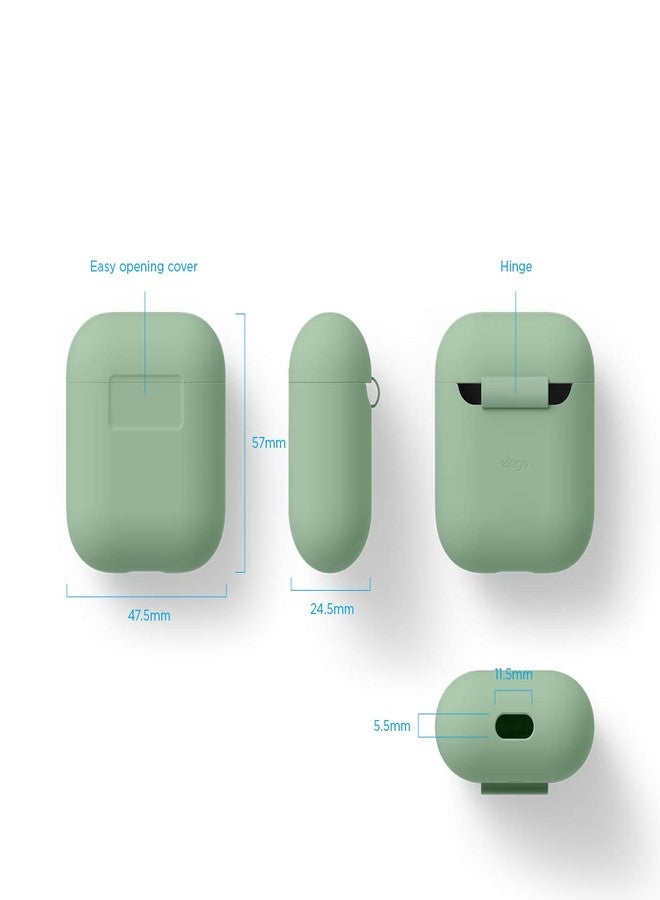 elago Premium Silicone AirPods Case Designed for Apple AirPods 1 and 2 [Front LED Visible] [Pastel Green] - Image 5