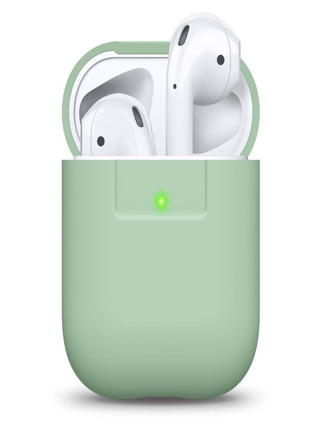 elago Premium Silicone AirPods Case Designed for Apple AirPods 1 and 2 [Front LED Visible] [Pastel Green] - Image 1