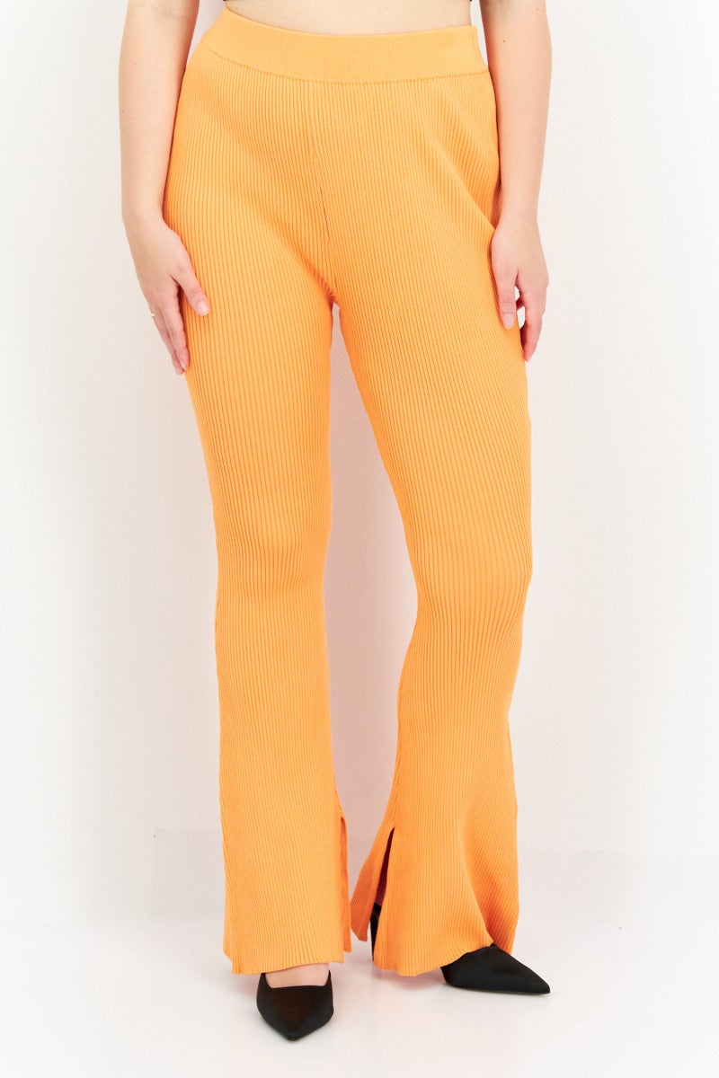 Royalty by Maluma Women Regular Fit Boot Cut Pants, Orange - Image 1