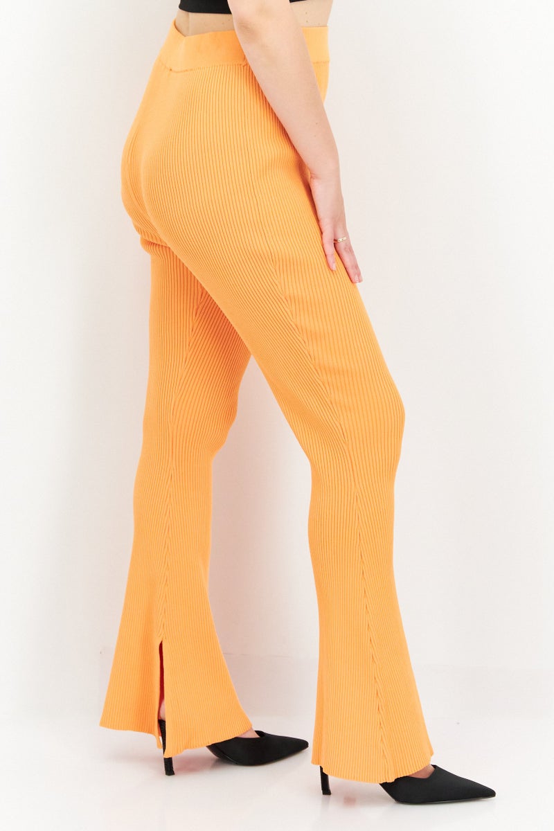 Royalty by Maluma Women Regular Fit Boot Cut Pants, Orange - Image 3