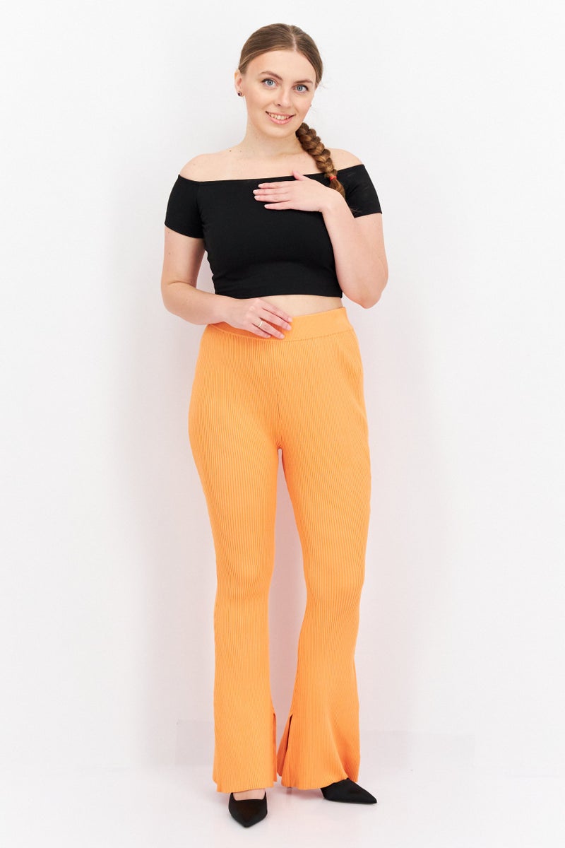Royalty by Maluma Women Regular Fit Boot Cut Pants, Orange - Image 2