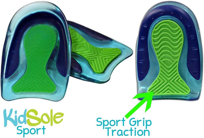 KidSole Sport Traction Shock Absorbing Lightweight Gel Heel Cups for Kid's with Sensitive Heels, Heel Spurs, Plantar Fasciitis, or Ankle Pain (2 Pairs, 4 Single Heelcups) (Kid's Size 3-7) - Image 4