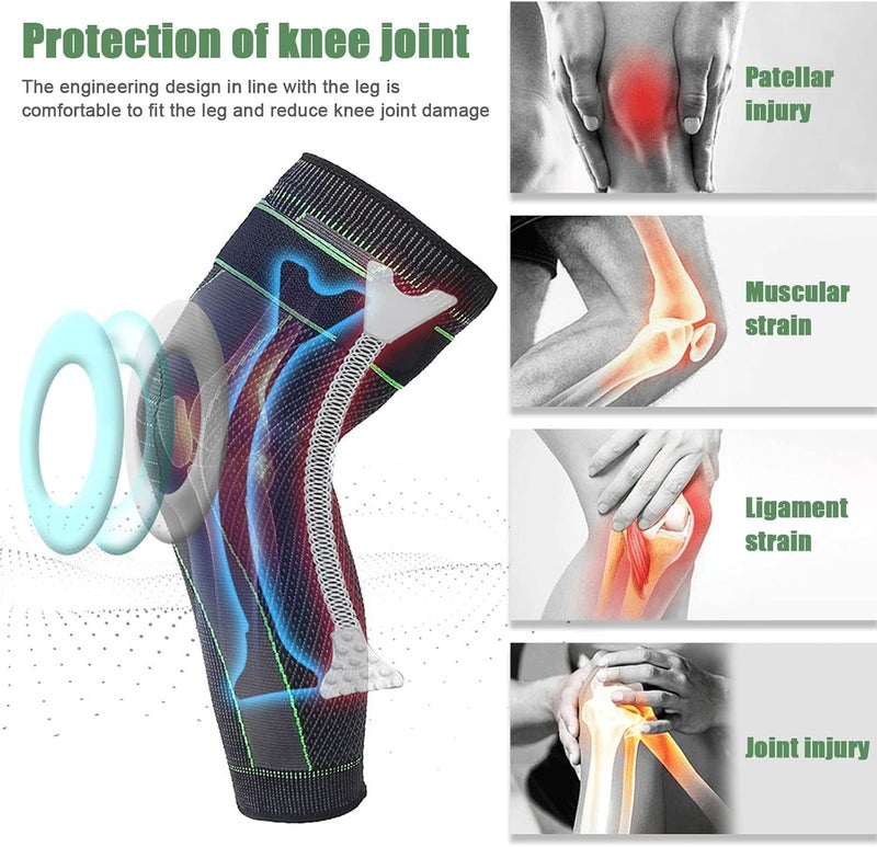 Ofrdncy Leg Compression Sleeve Full Leg 2 Pack Long/Self-Heating Knee Brace for Men Women Knee Support Protector for Running,Weightlifting, Workout and other Sport-4Sizes - Image 5