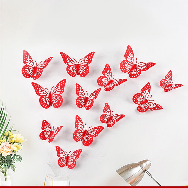 Hollow 3D Butterfly Decorative Wall Stickers Hollow Butterfly Children'S Stickers Home Living Room Festive Three-Dimensional Butterfly Decorations - Image 5