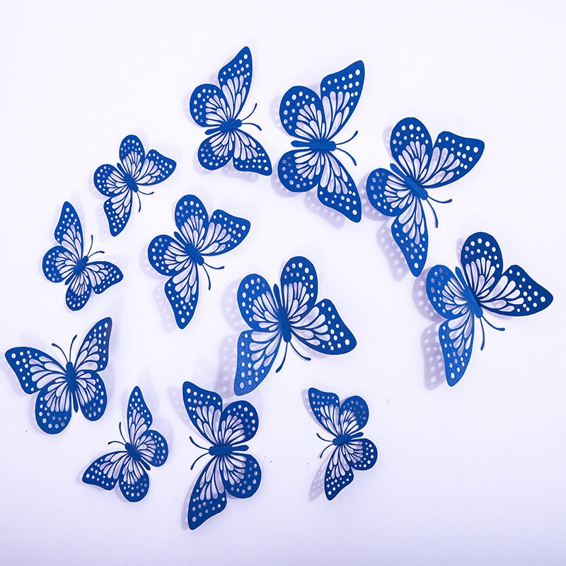 Hollow 3D Butterfly Decorative Wall Stickers Hollow Butterfly Children'S Stickers Home Living Room Festive Three-Dimensional Butterfly Decorations - Image 3