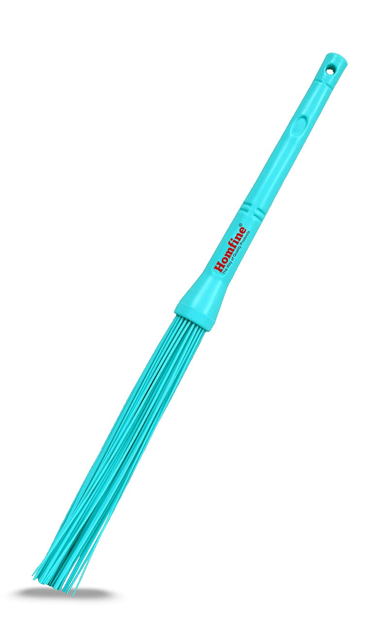 Homfine™ Long Handle Kharata Plastic Hard Bristle Broom for Bathroom Cleaning (Aqua green, 1 Pc) - Image 5