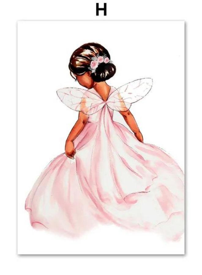 Ballet Girl Butterfly Flamingo Flower Swan Crown Wall Art Canvas Painting Nordic Posters And Prints Wall Picture Kids Room Decor - Image 1