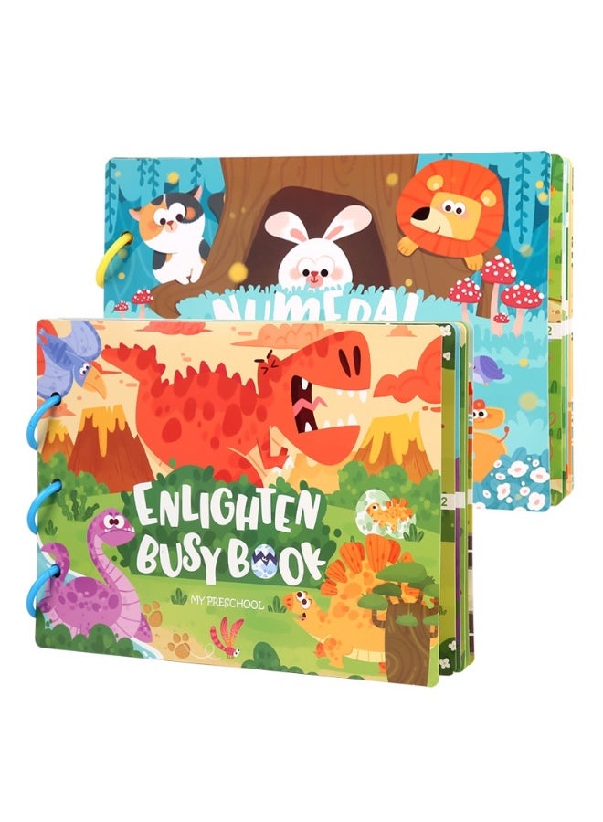 هاهالاند كتاب النشط مع 10 موضوعات للأطفال من عمر 3 سنوات فما فوق، أنشطة تعليمية لمرحلة ما قبل المدرسة، كتاب أنشطة هادئ مع دب مشغول، ألعاب تعليمية لرياض الأطفال، مواد تعليمية للأطفال من عمر 3 إلى 5 سنوات. - Image 5