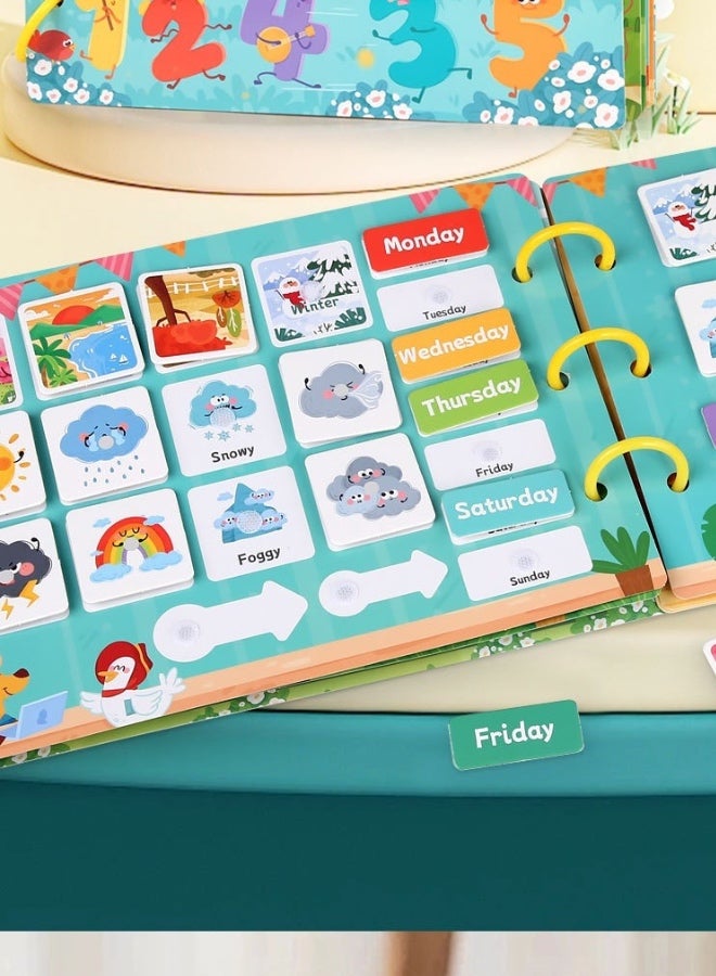 هاهالاند كتاب النشط مع 10 موضوعات للأطفال من عمر 3 سنوات فما فوق، أنشطة تعليمية لمرحلة ما قبل المدرسة، كتاب أنشطة هادئ مع دب مشغول، ألعاب تعليمية لرياض الأطفال، مواد تعليمية للأطفال من عمر 3 إلى 5 سنوات. - Image 4