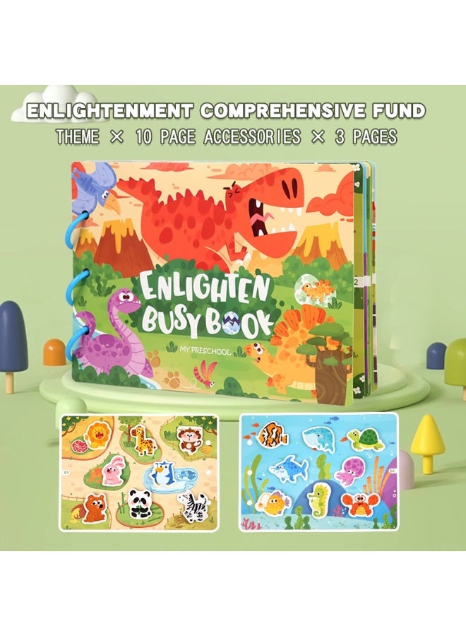 هاهالاند كتاب النشط مع 10 موضوعات للأطفال من عمر 3 سنوات فما فوق، أنشطة تعليمية لمرحلة ما قبل المدرسة، كتاب أنشطة هادئ مع دب مشغول، ألعاب تعليمية لرياض الأطفال، مواد تعليمية للأطفال من عمر 3 إلى 5 سنوات. - Image 1