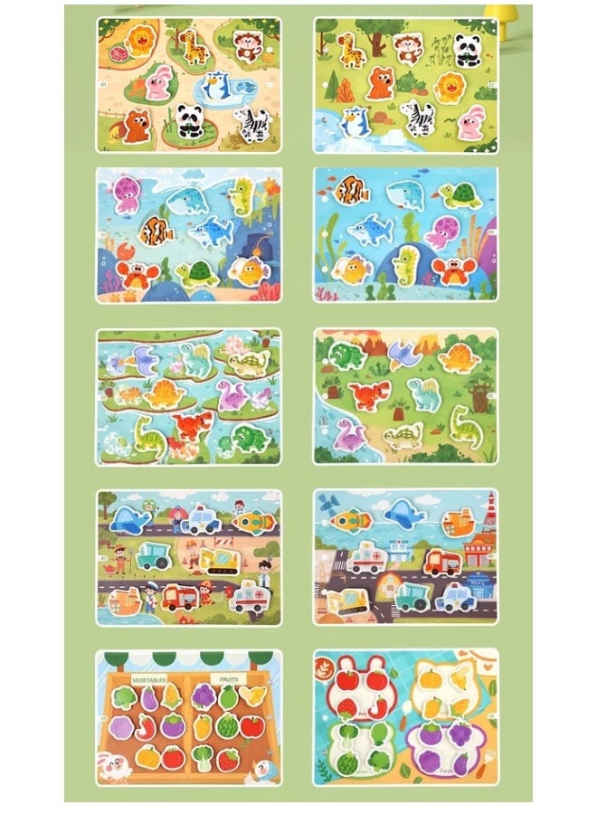 هاهالاند كتاب النشط مع 10 موضوعات للأطفال من عمر 3 سنوات فما فوق، أنشطة تعليمية لمرحلة ما قبل المدرسة، كتاب أنشطة هادئ مع دب مشغول، ألعاب تعليمية لرياض الأطفال، مواد تعليمية للأطفال من عمر 3 إلى 5 سنوات. - Image 2