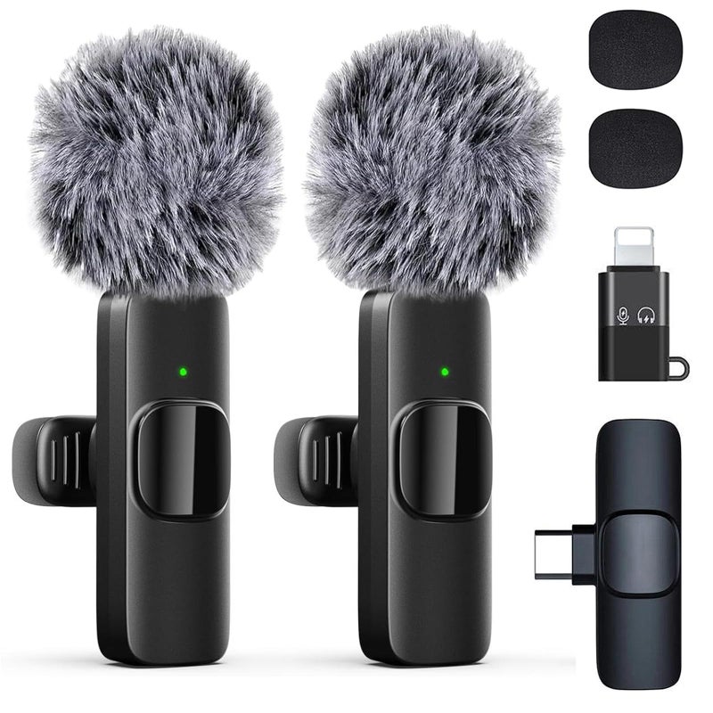 LOOBOAKY Professional Wireless Lavalier Microphone for iPhone, iPad, Android Phone, Mini Microphone, Wireless Lapel Mic for Video Recording, Interview Podcast Vlog YouTube Tiktok for Content Creators - Image 1