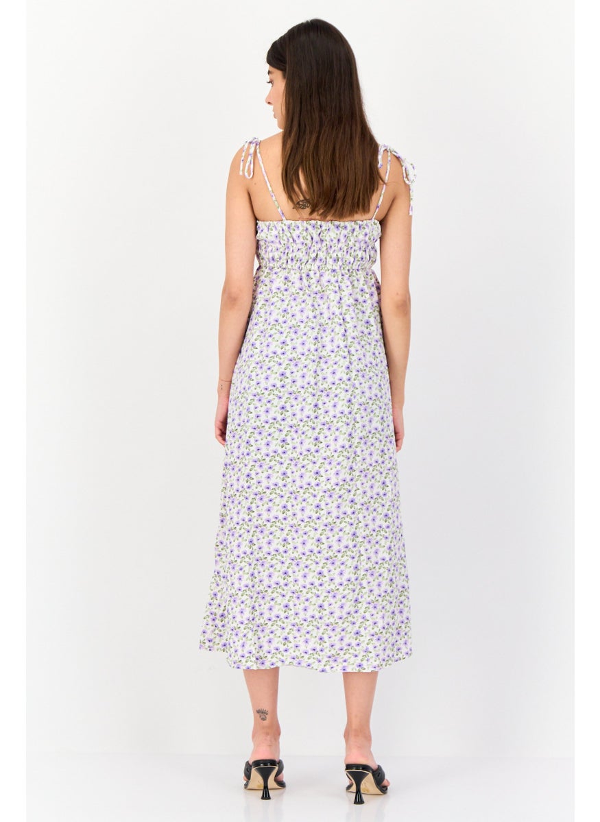 BRAVE SOUL Women Floral Print Casual Midi Dress, Multicolor  - Image 2
